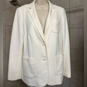 EUC Talbots Petite "Aberdeen" winter white two button blazer, size 12 Petite
